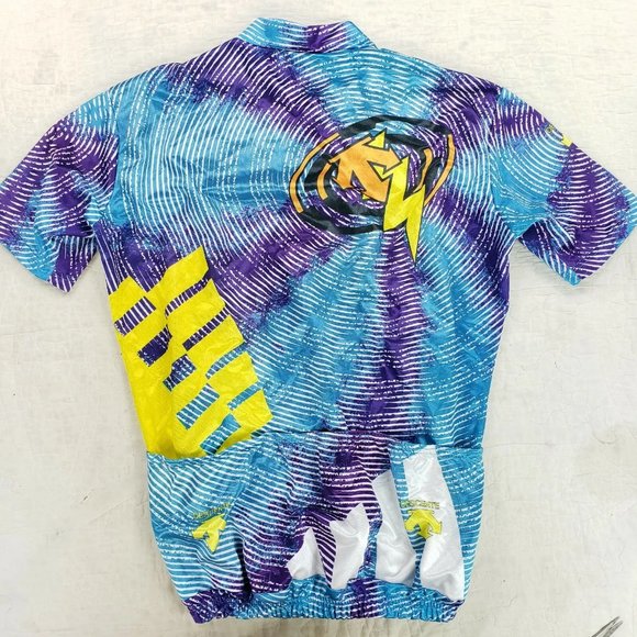 Vintage Descente 1/4 1/2 Zip Cycling Jersey Mens XL All Over Print USA Made - Picture 2 of 8